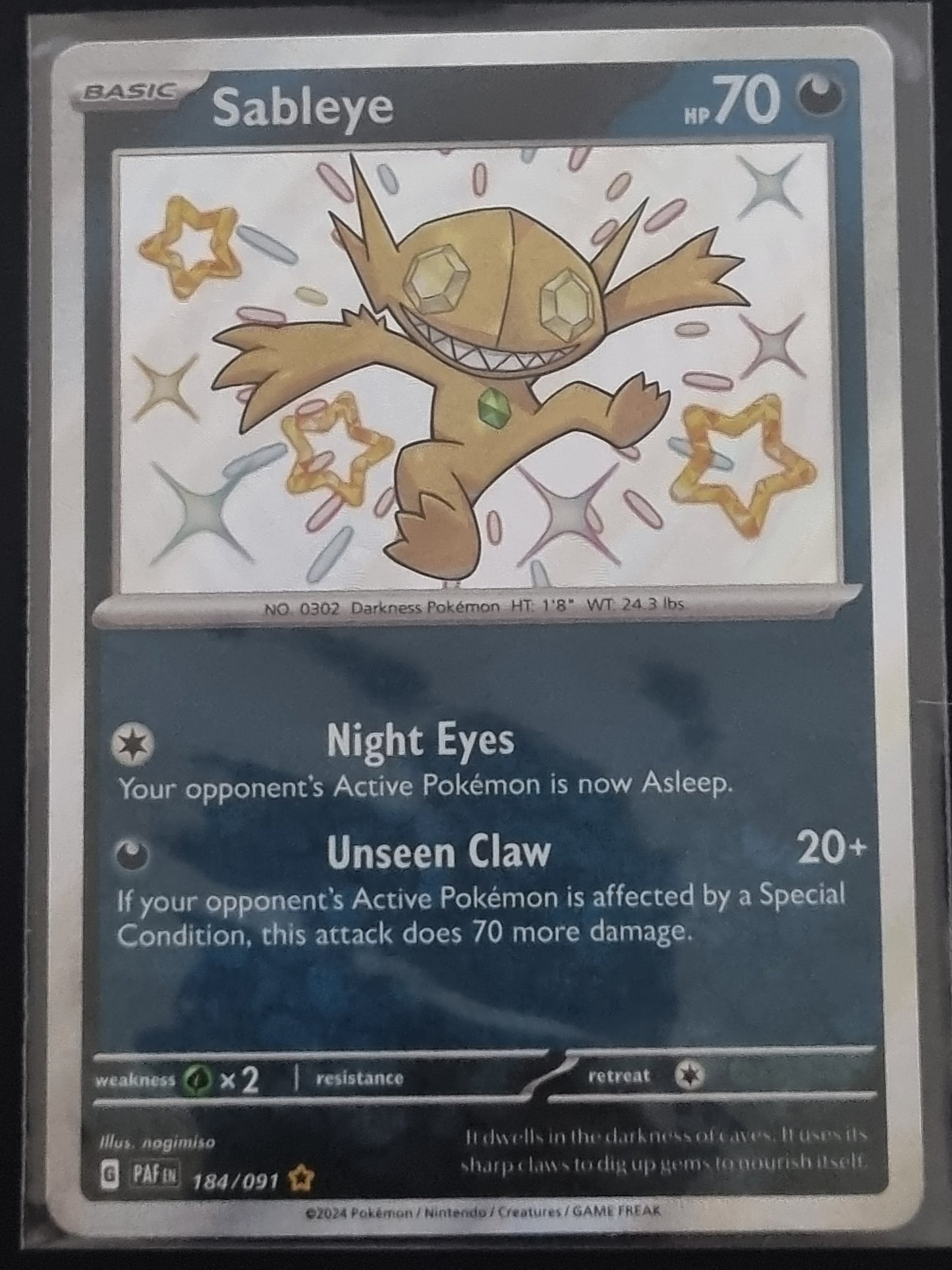 Paldean Fates Sableye 184/091